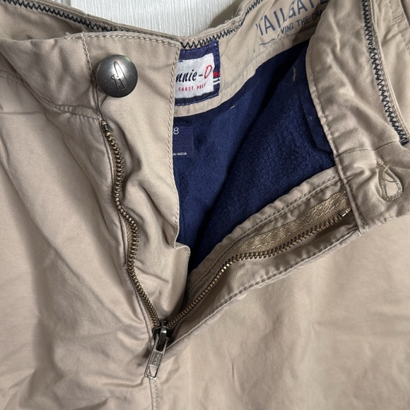 Johnnie-O Tailgaters Khaki Fleece-lined Shorts w/ Bottle Opener hem M-183 Sz 38 - Picture 5 of 12